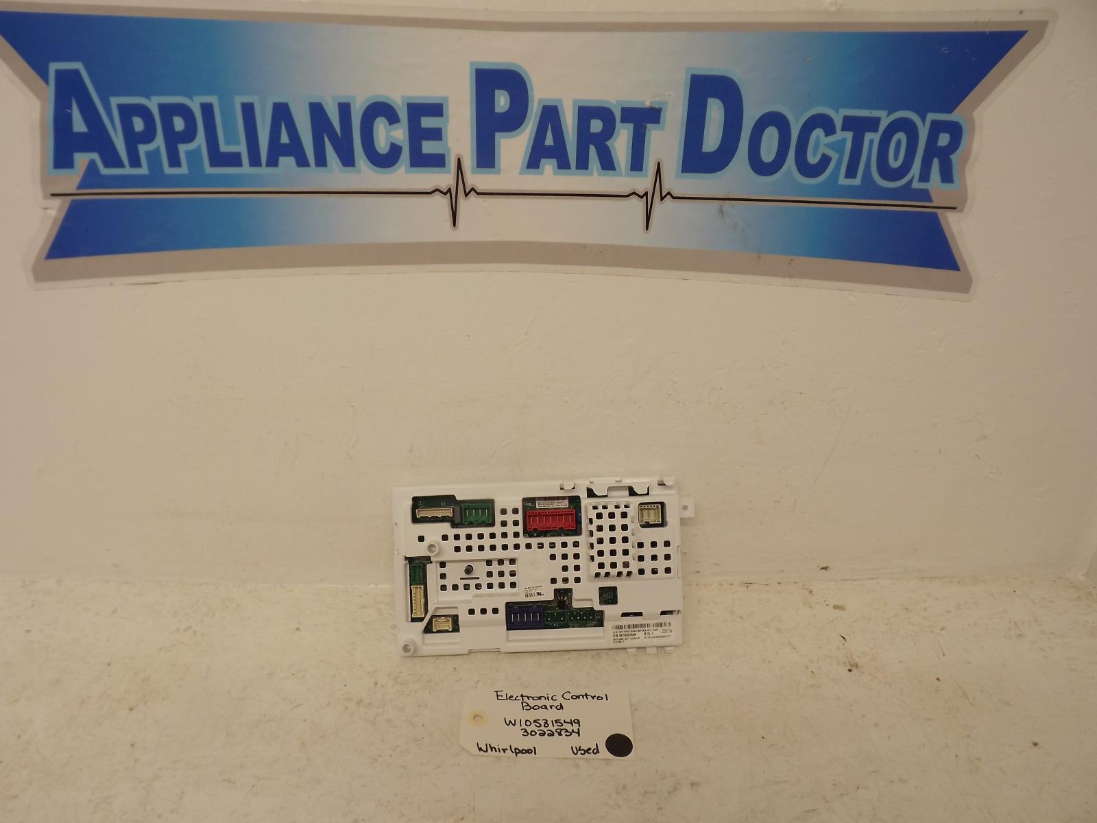 Whirlpool Washer W10581549 3022834 Electronic Control Board Used Whirlpool Washer W10581549 3022834 Electronic Control Board Used